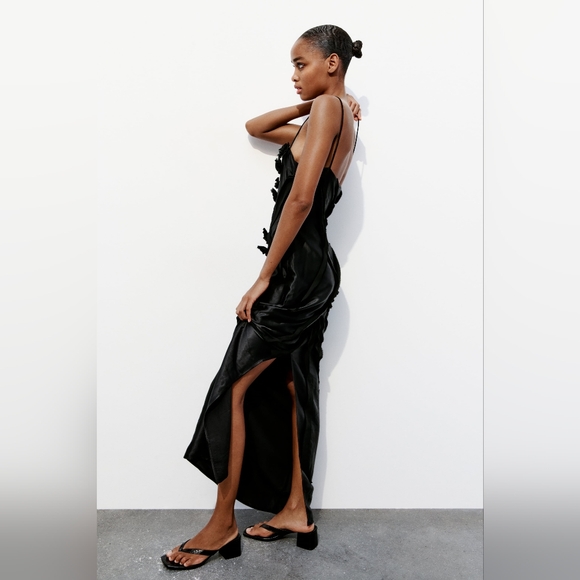 SALE! ZARA NWT SATIN EFFECT DRESS - Picture 5 of 12